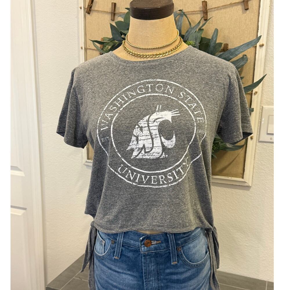 WASHINGTON STATE UNIVERSITY Collegiate Tee T-Shirt w/ Ties Women size S - Picture 2 of 9